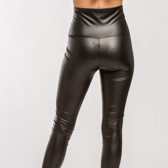 NEW Black Faux Leather Leggings - Picture 8 of 10